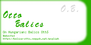 otto balics business card